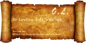 Orlovics Lóránt névjegykártya