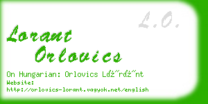 lorant orlovics business card